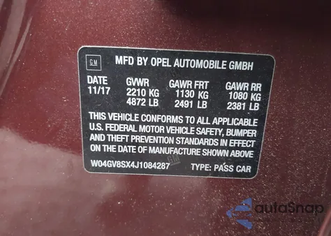 2018 Buick Regal Tourx Essence z USA, uszkodzony, nr VIN W04GV8SX4J1084287